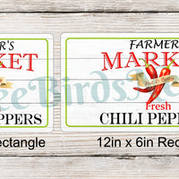 Farmers Market Chili Peppers Sign