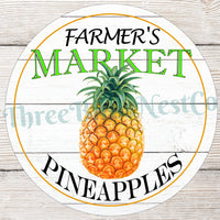 Farmers Market Pineapples Sign