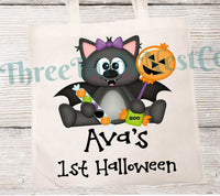 
              Personalized Halloween Candy Tote Bag- 2 Sizes and many styles available!
            