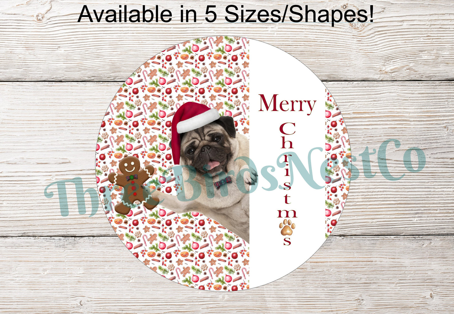 Merry Christmas Pug Dog Sign