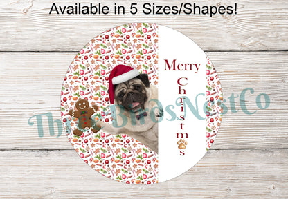 Merry Christmas Pug Dog Sign
