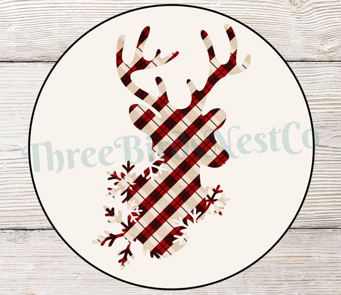 Christmas Reindeer - Christmas Wreath Signs - Snowflake Sign - Reindeer Sign - Christmas Signs - Welcome Wreath Signs