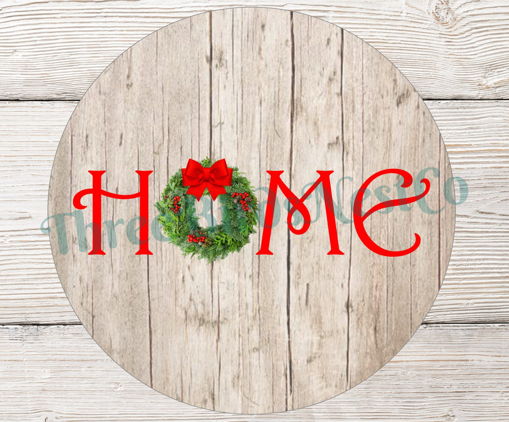 Farmhouse Christmas Wreath Home Sign