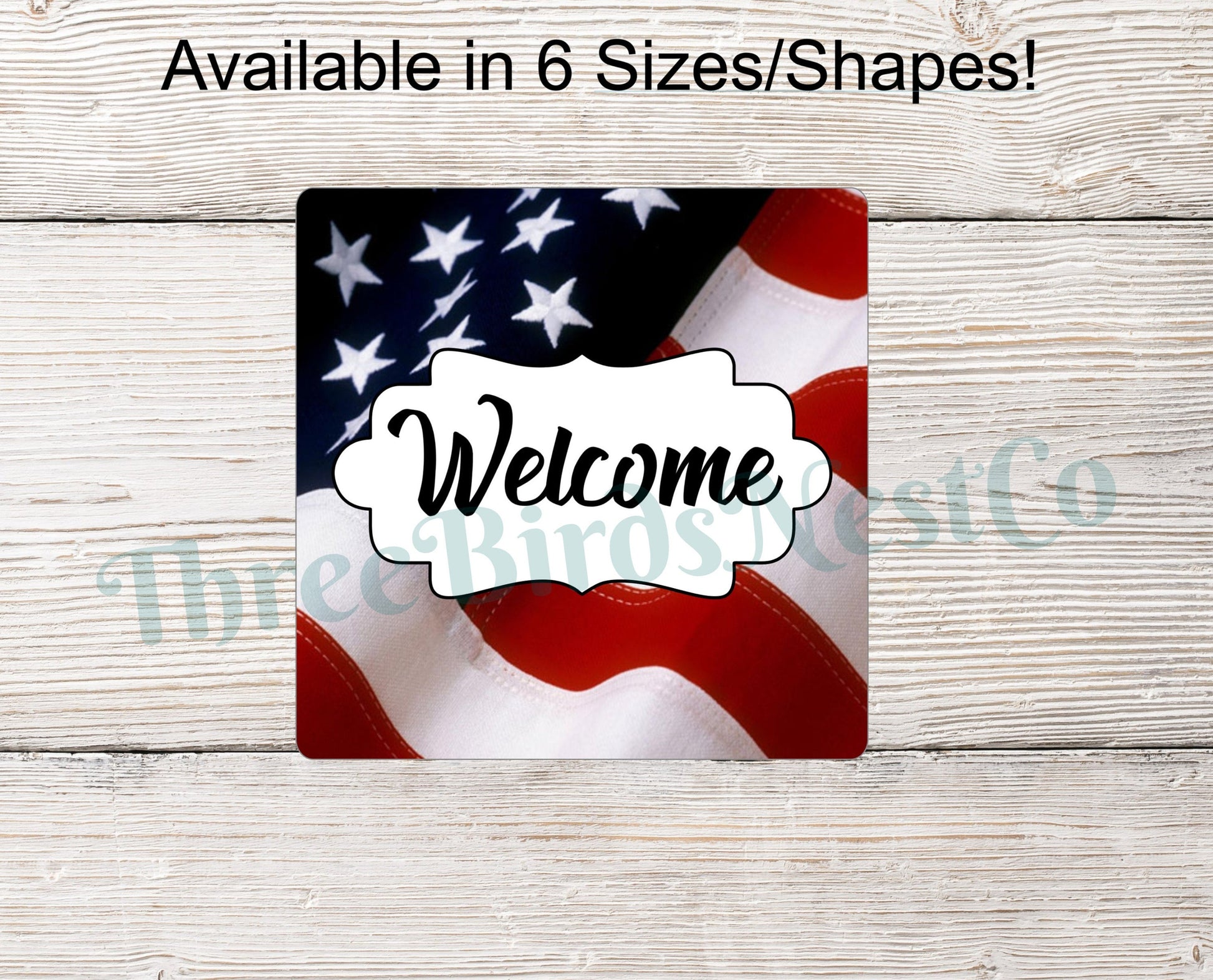 Patriotic Wreath Sign - Welcome Wreath Sign - Patriotic Sign - Patriotic Signs for Wreath - 4th of July Signs - Patriotic Wreath