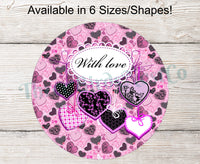 
              With Love Pink and Black Valentines Day Sign
            