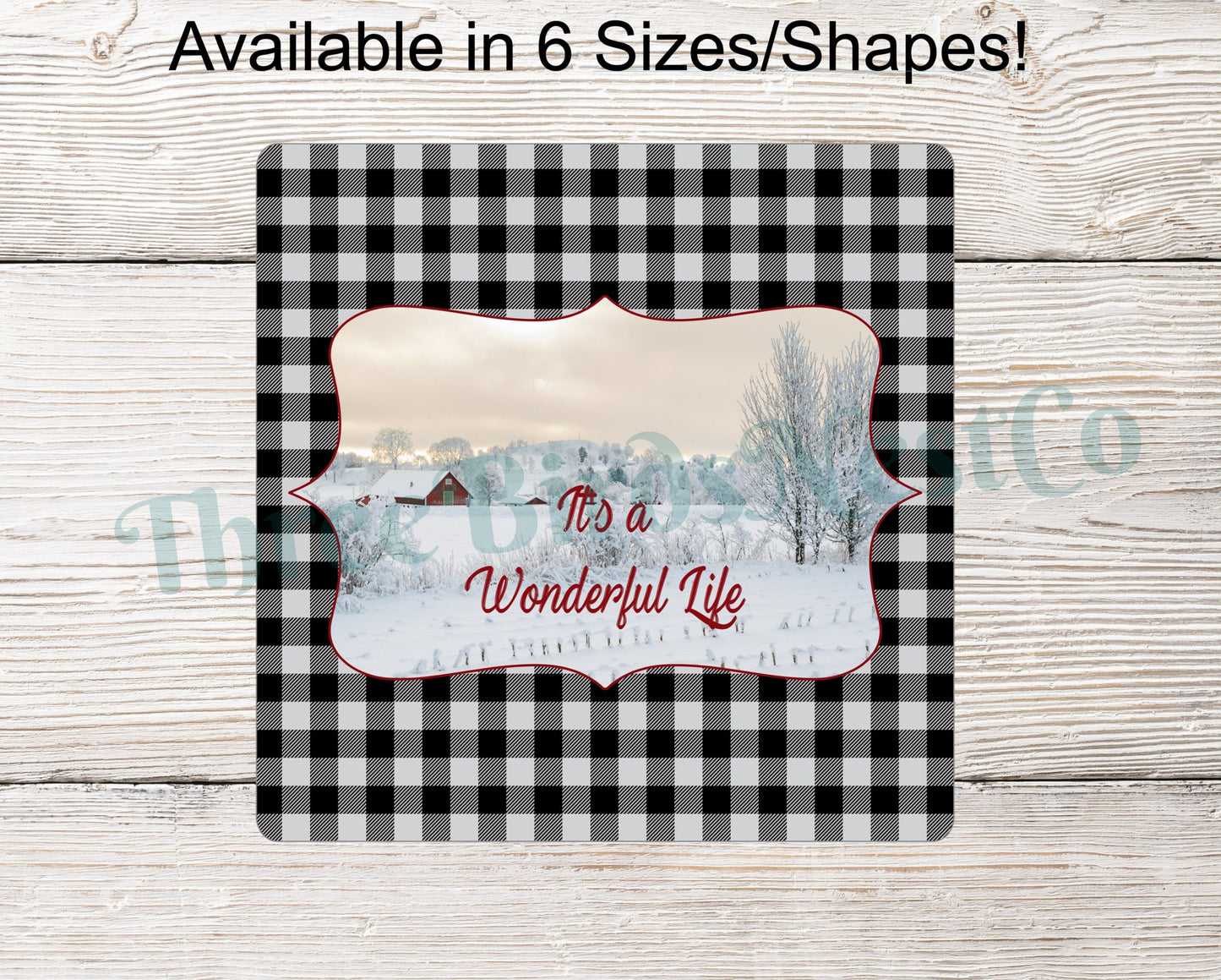 Wonderful Life Snowy Farmhouse Winter Sign