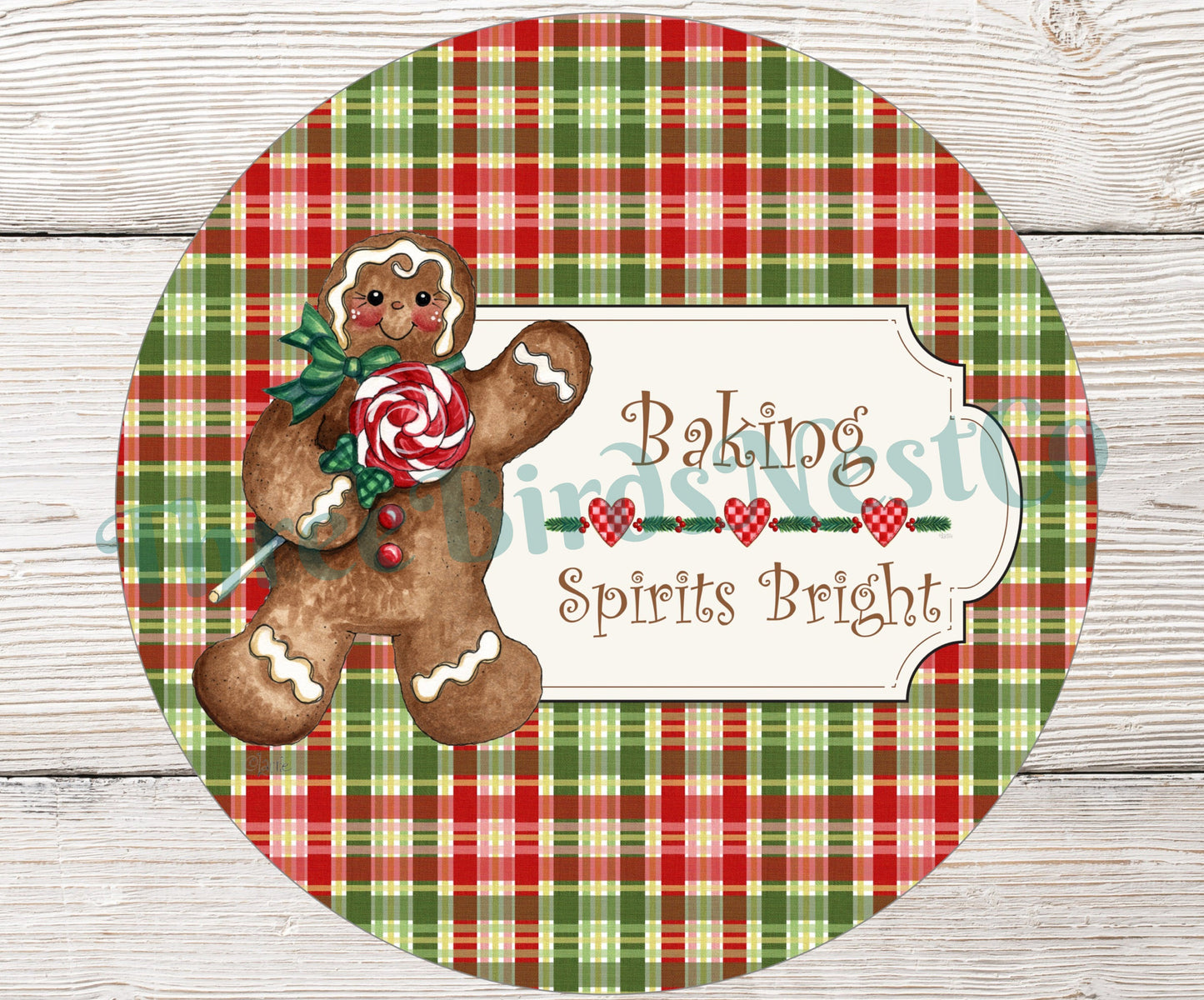 Baking Spirits Bright Christmas Gingerbread Sign
