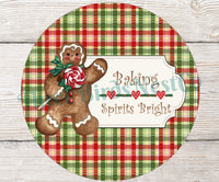 
              Baking Spirits Bright Christmas Gingerbread Sign
            