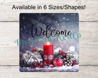 
              Candle Sign - Christmas Ornament Sign - Christmas Wreath Signs - Christmas Welcome Signs - Winter Blessings - Welcome Winter Signs
            