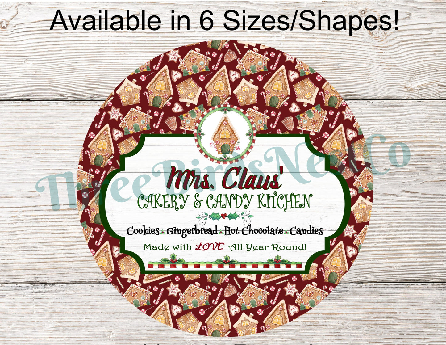 Christmas Wreath Sign - Gingerbread Man Sign - Winter Wreath Signs - Candy Cane Sign - Christmas Signs - Christmas Cookies - Christmas Holly