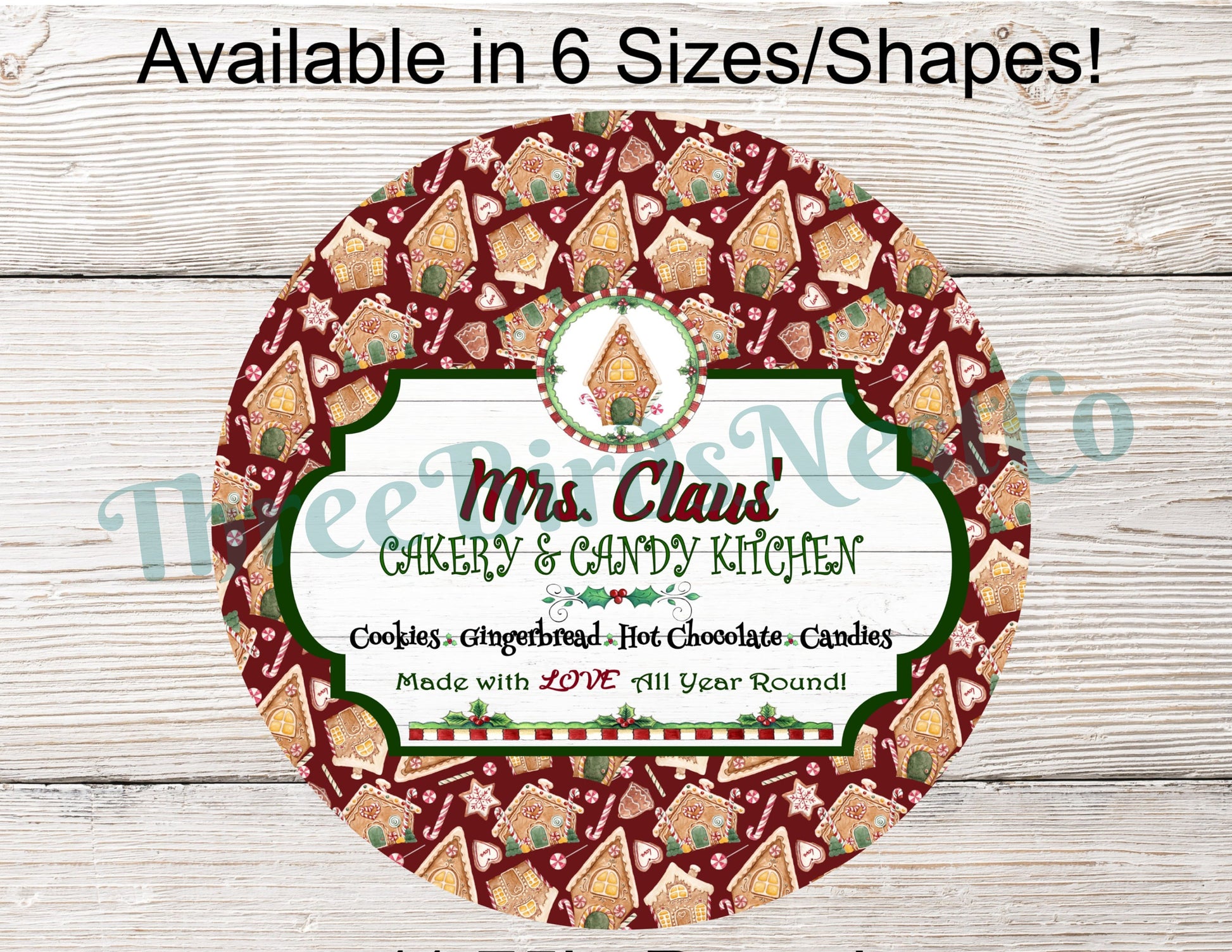 Christmas Wreath Sign - Gingerbread Man Sign - Winter Wreath Signs - Candy Cane Sign - Christmas Signs - Christmas Cookies - Christmas Holly