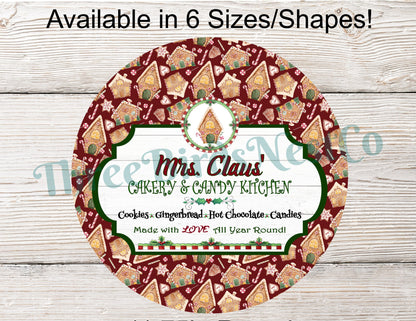 Christmas Wreath Sign - Gingerbread Man Sign - Winter Wreath Signs - Candy Cane Sign - Christmas Signs - Christmas Cookies - Christmas Holly