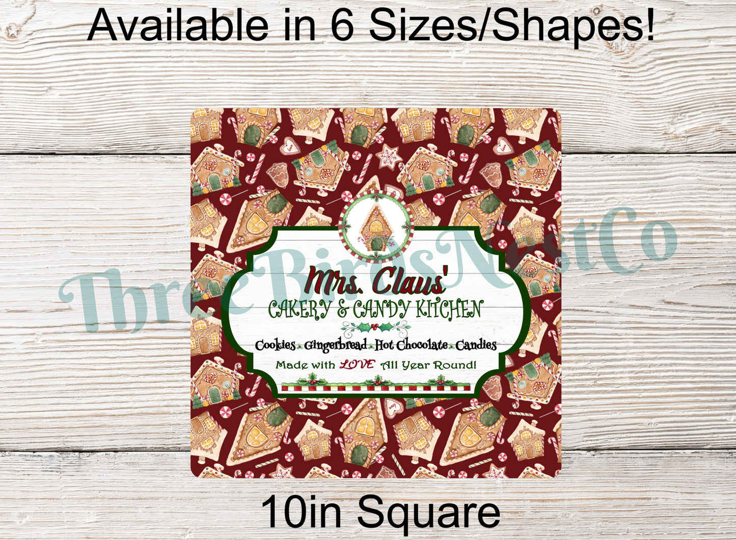 Christmas Wreath Sign - Gingerbread Man Sign - Winter Wreath Signs - Candy Cane Sign - Christmas Signs - Christmas Cookies - Christmas Holly