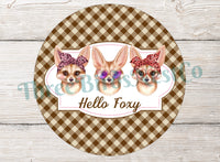 
              Hello Foxy Fennec Foxes Sign
            