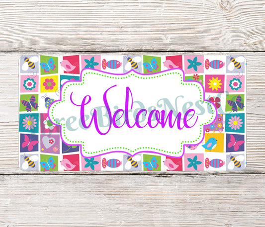 Fun Bug Blocks Welcome Sign- EV2178