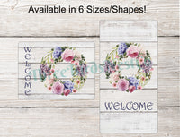 
              Hydrangea and Roses Wreath Welcome Sign
            