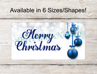 
              Merry Christmas Blue Ornaments Sign
            