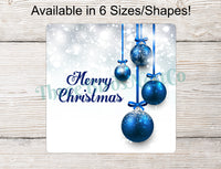 
              Merry Christmas Blue Ornaments Sign
            