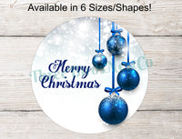 
              Merry Christmas Blue Ornaments Sign
            