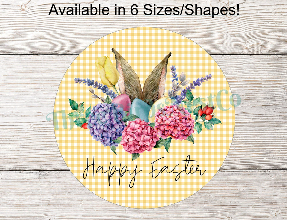 Happy Easter Hydrangea Bunny Ears Sign