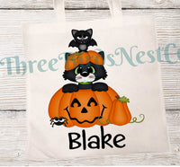 
              Personalized Halloween Candy Tote Bag- 2 Sizes and Many styles available!
            