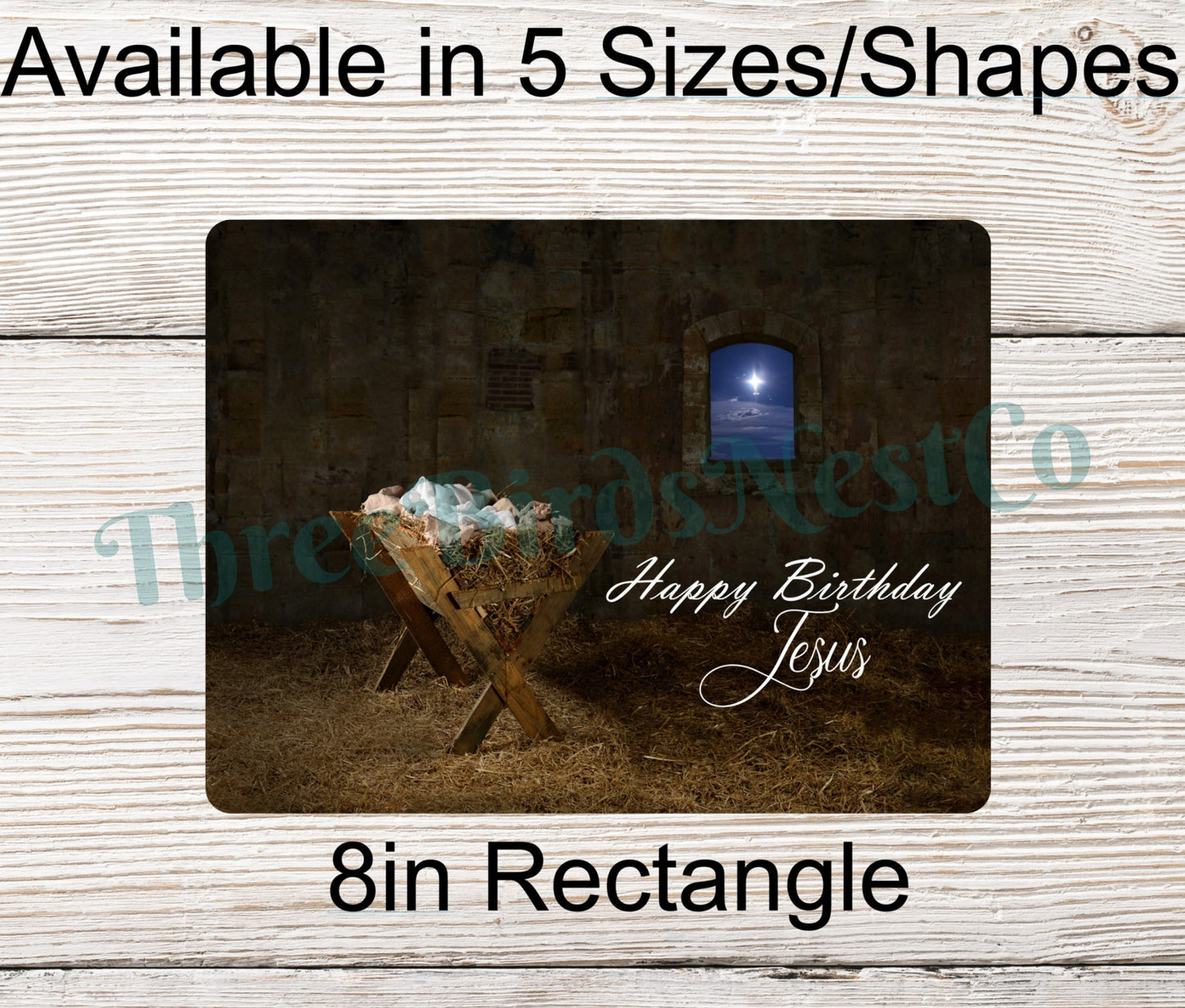 Happy Birthday Jesus Manger Scene Sign