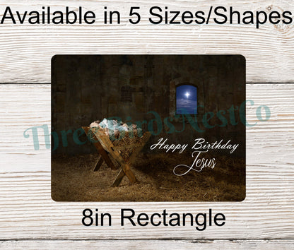 Happy Birthday Jesus Manger Scene Sign