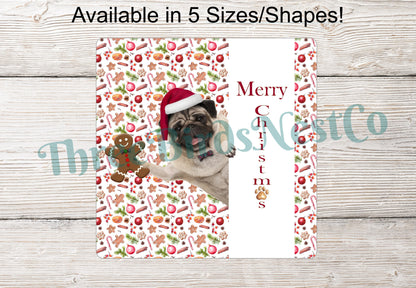 Merry Christmas Pug Dog Sign