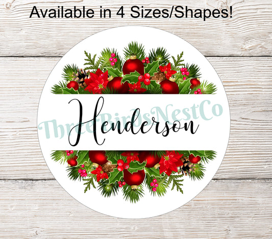 Welcome Wreath Sign - Personalized Wreath Signs - Personalized Signs - Christmas Wreath Signs - Welcome to Our Home Sign
