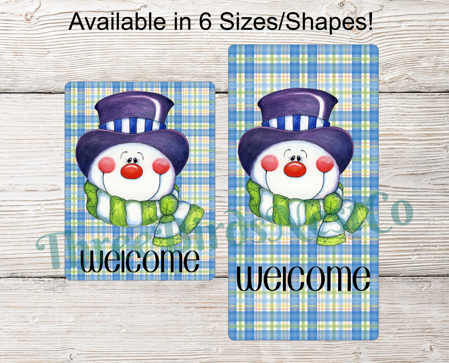 Welcome Winter Snowman Head Sign