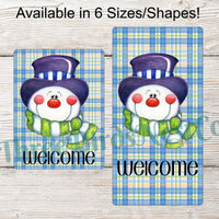 Welcome Winter Snowman Head Sign