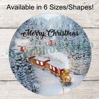 Merry Christmas Snowy Train Sign