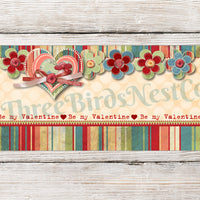 Vintage Floral Valentines Day Card Sign