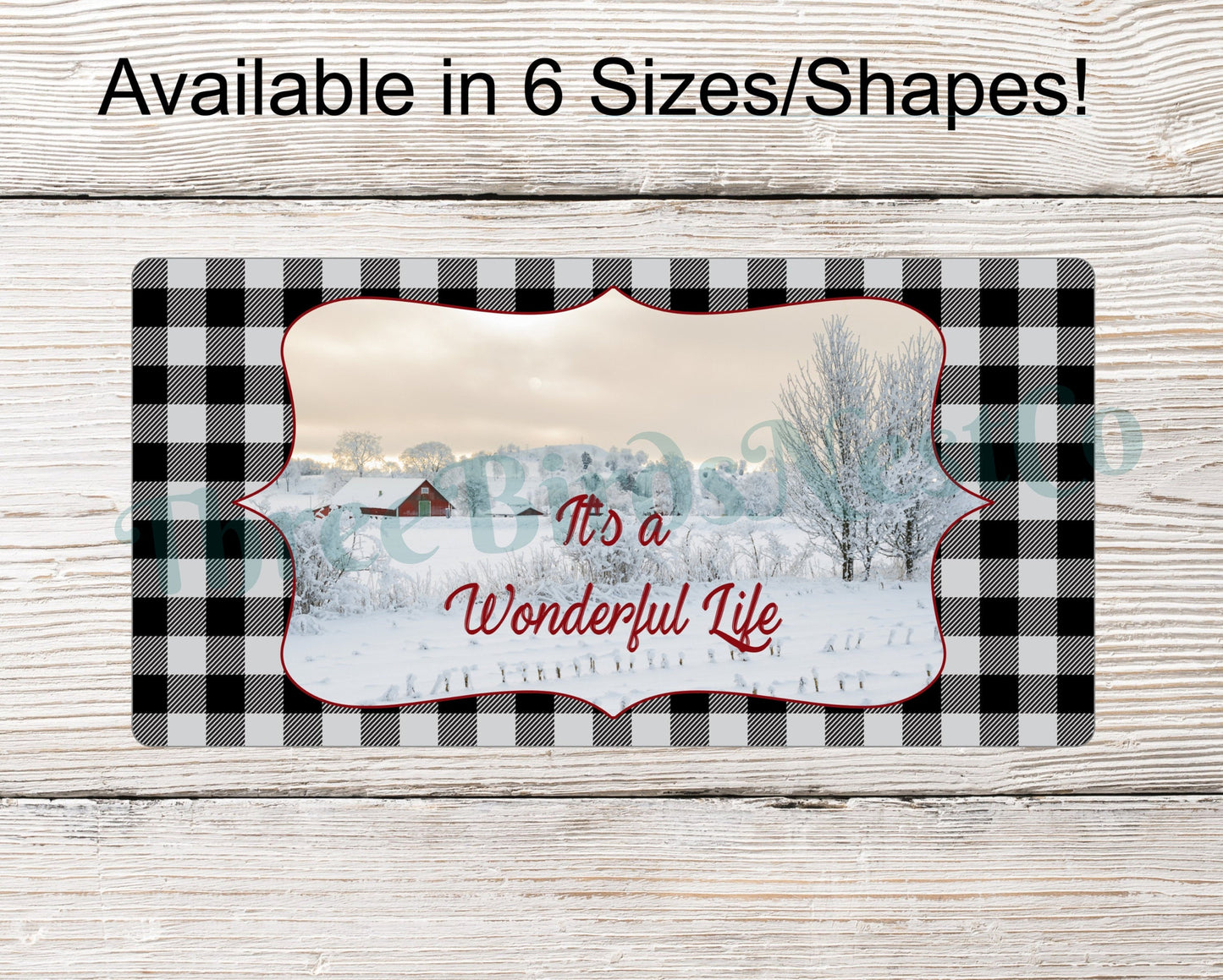 Wonderful Life Snowy Farmhouse Winter Sign