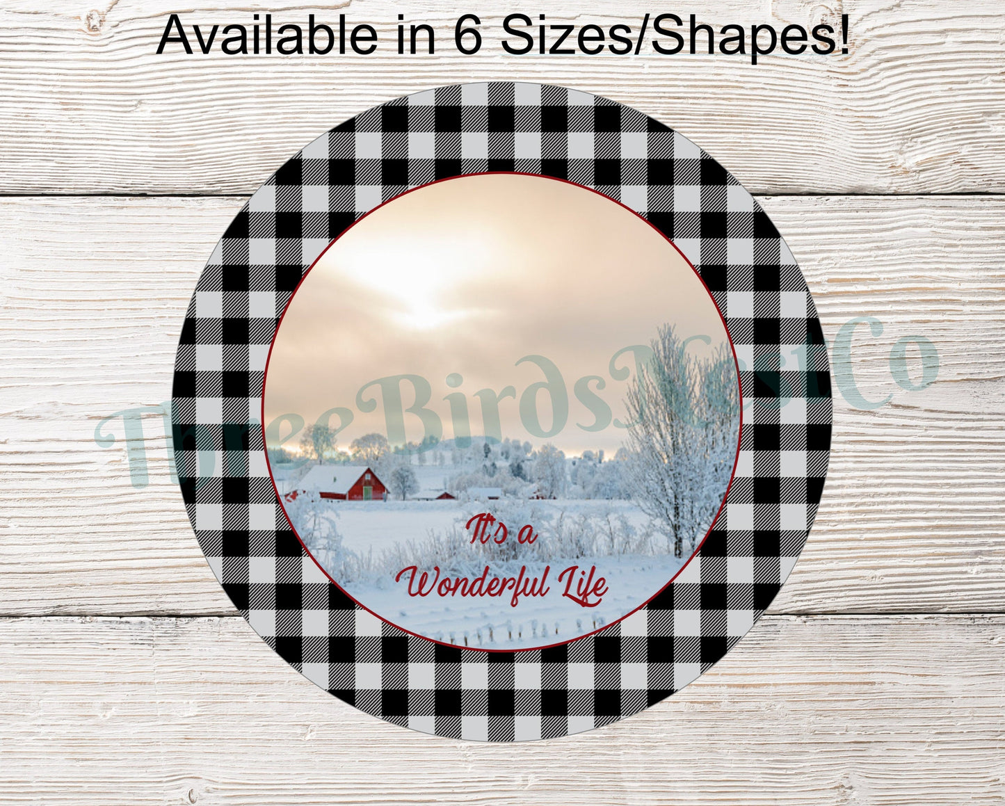 Wonderful Life Snowy Farmhouse Winter Sign