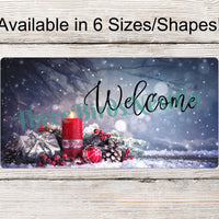 Candle Sign - Christmas Ornament Sign - Christmas Wreath Signs - Christmas Welcome Signs - Winter Blessings - Welcome Winter Signs