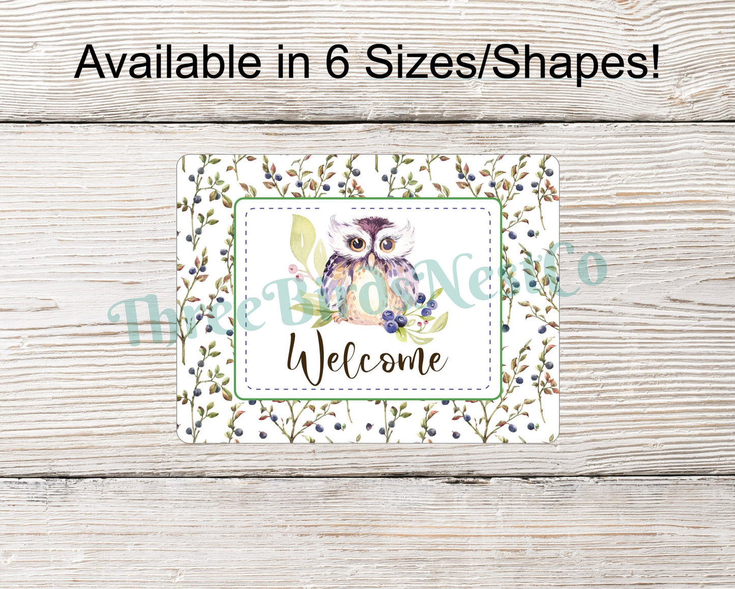 Blueberries Owl Welcome Sign