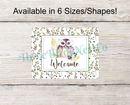 Blueberries Owl Welcome Sign