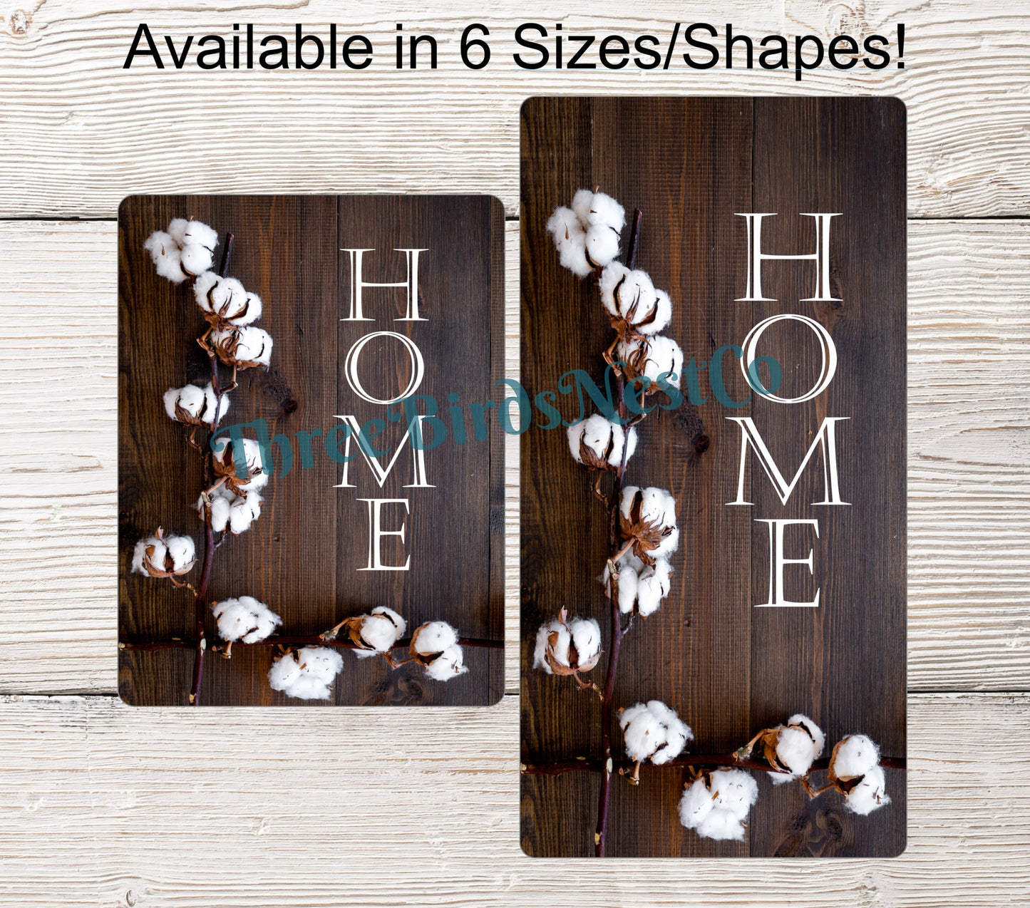 Cotton on Dark Wood Home Sign