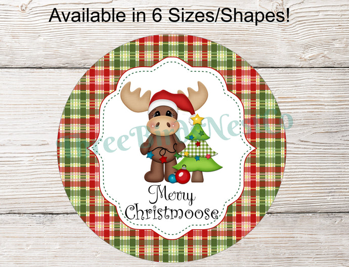 Christmas Wreath Sign - Merry Christmoose Sign - Christmas Moose Sign - Merry Christmas Sign - Moose Sign