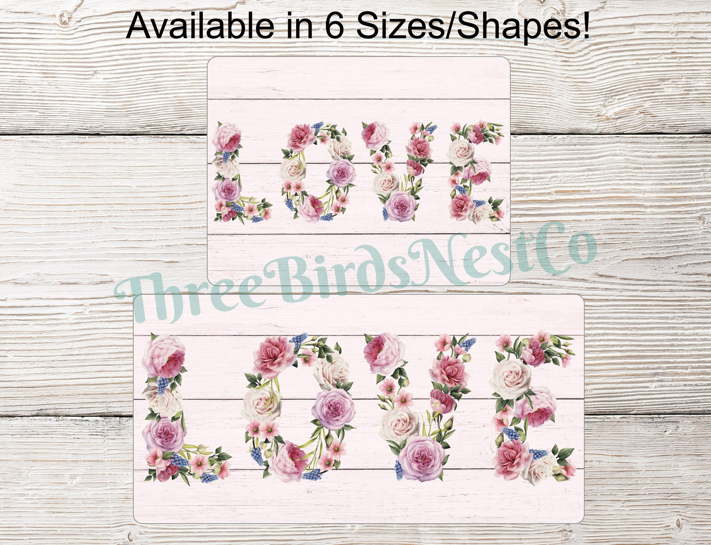 Floral Love Word Art Valentines Day Sign