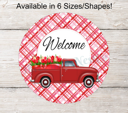 Red Tulips Truck- Valentines Day or Welcome Message