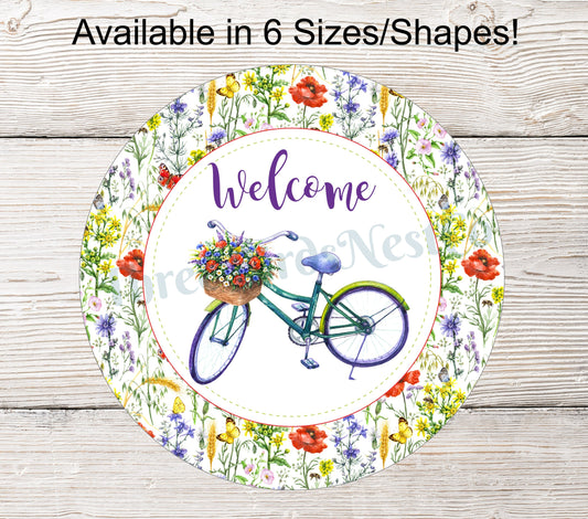 Wildflower Bicycle Welcome Sign- EV166
