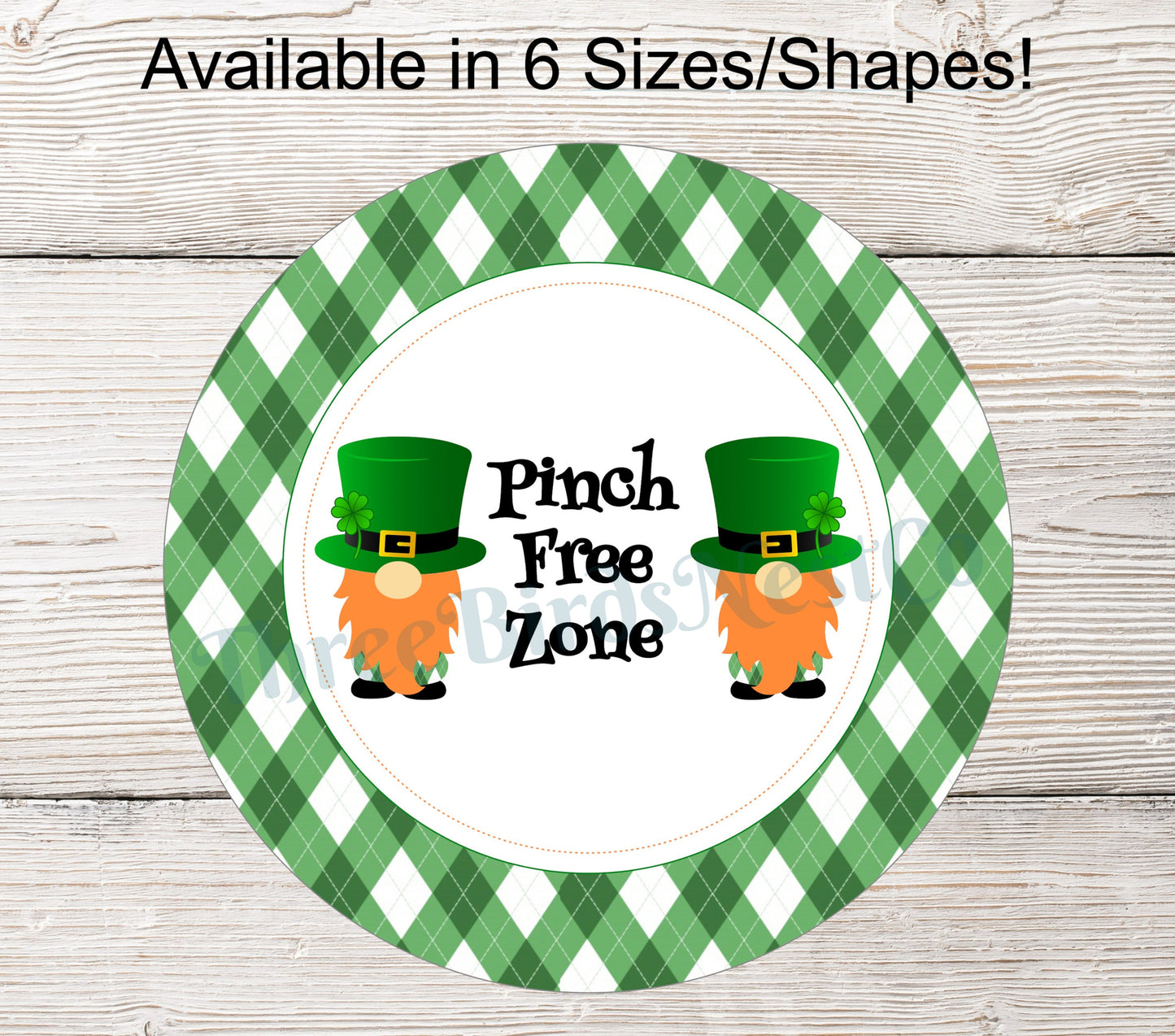 Pinch Free Zone St Patrick's Day Leprechaun Gnomes Sign