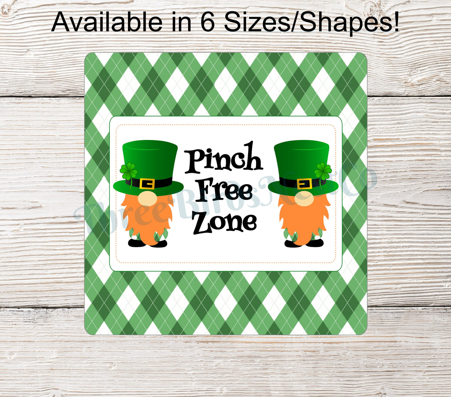 Pinch Free Zone St Patrick's Day Leprechaun Gnomes Sign