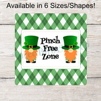 Pinch Free Zone St Patrick's Day Leprechaun Gnomes Sign