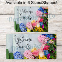 Welcome Friends Sign - Spring Welcome Signs - Spring Wreath Signs - Floral Wreath Signs - Everyday Wreath - Everyday Signs