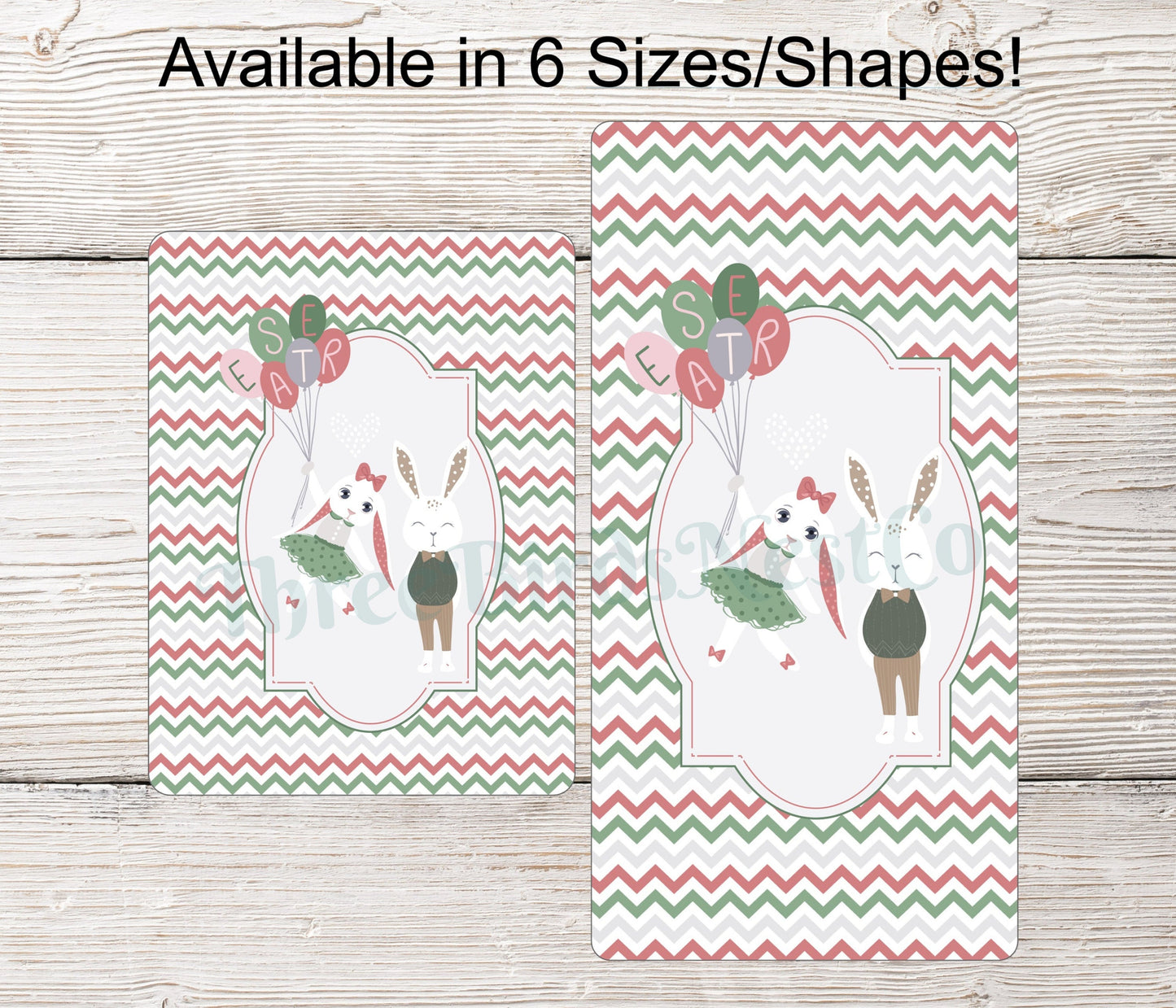 Boy and Girl Easter Bunny Balloons Sign