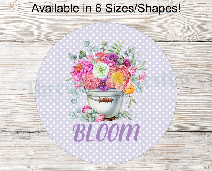 Floral Wreath Sign - Spring Wreath Signs - Bloom Sign - Floral Sign - Welcome Wreath Sign - Bloom Wreath Sign - Everyday Sign