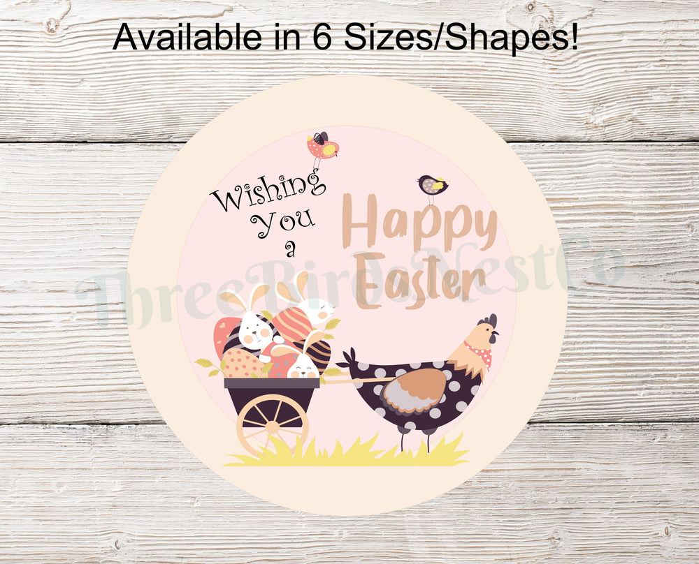Happy Easter Sign - Easter Wreath Signs - Easter Sign - Floral Wreath Signs -Easter Eggs Signs - Easter Chicken - Easter Bunny Sign